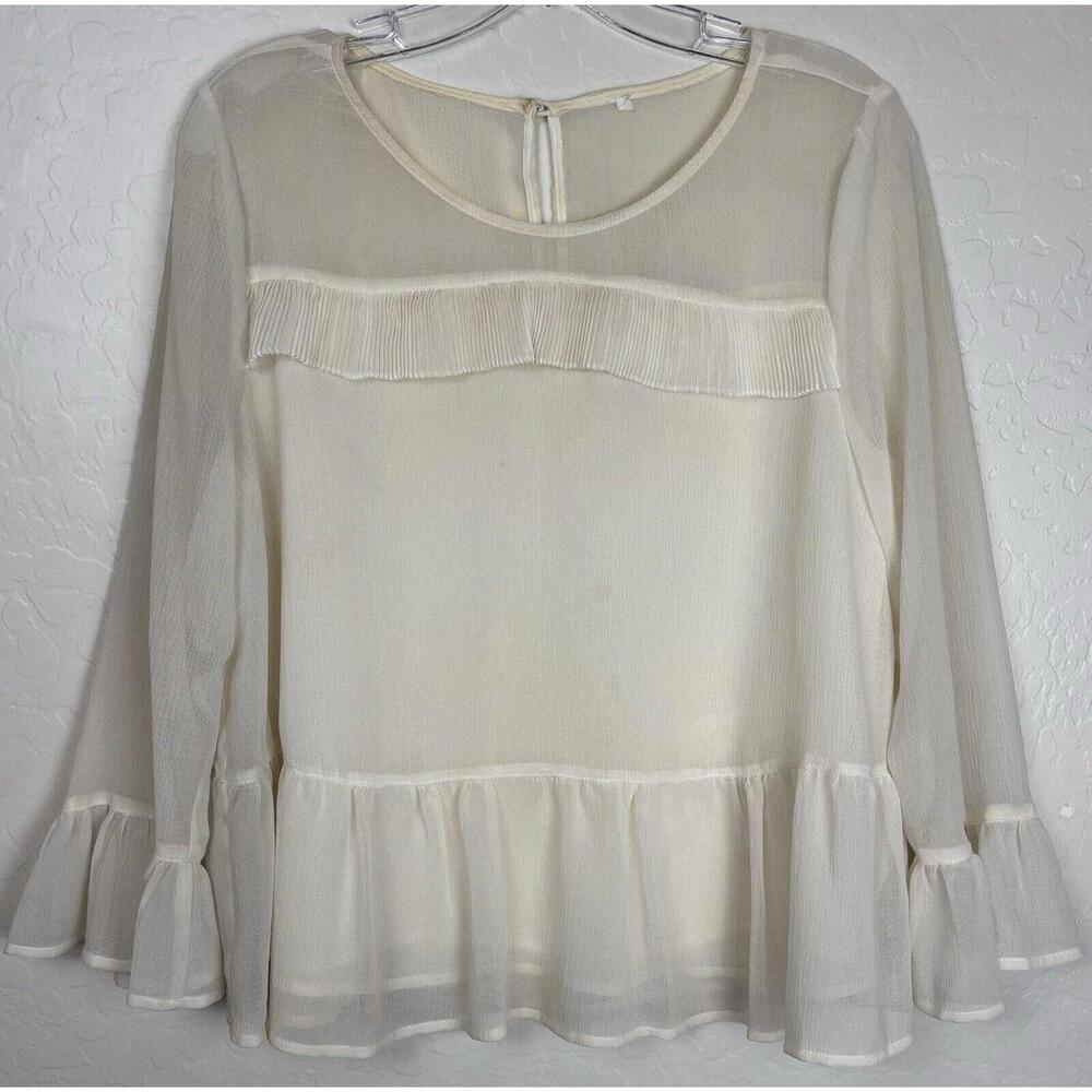 Revolve Cupcakes & Cashmere Katlyn Ruffle Blouse L $101 0948